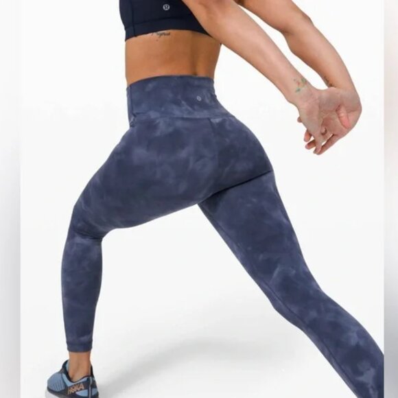 Lululemon | Wunder Train HR Tight 25” | Sz 8 | Diamond Dye Naval Blue | EUC - Picture 4 of 4